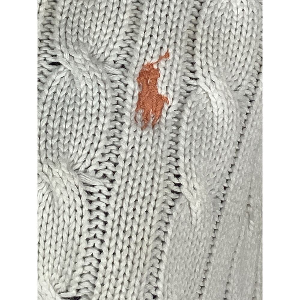 Ralph Lauren Sport 100% Cotton Swater Women’s XL White Cableknit Preppy Heritage - Picture 2 of 10